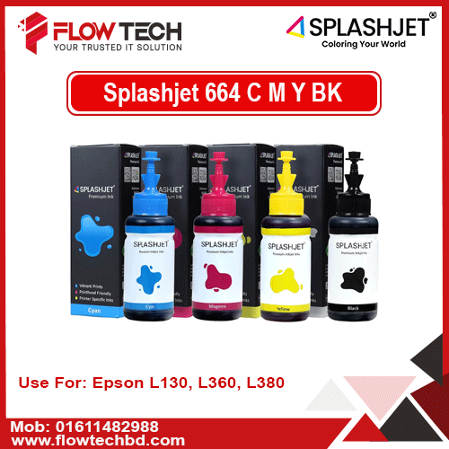 Splashjet T664 Ink for Epson Printers Price in Bangladesh